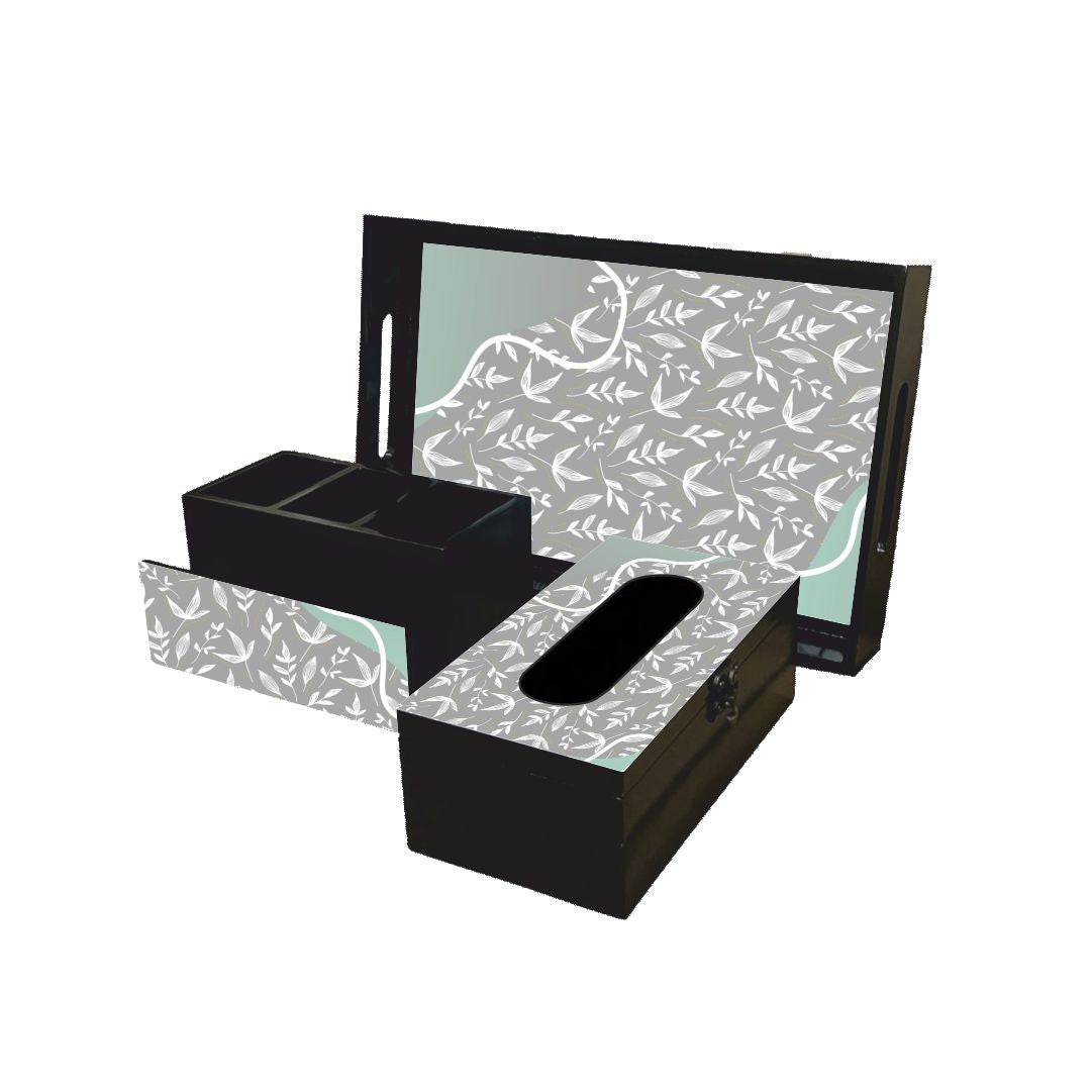 Combo - Serving Tray, Cutlery Holder & Tissue Box