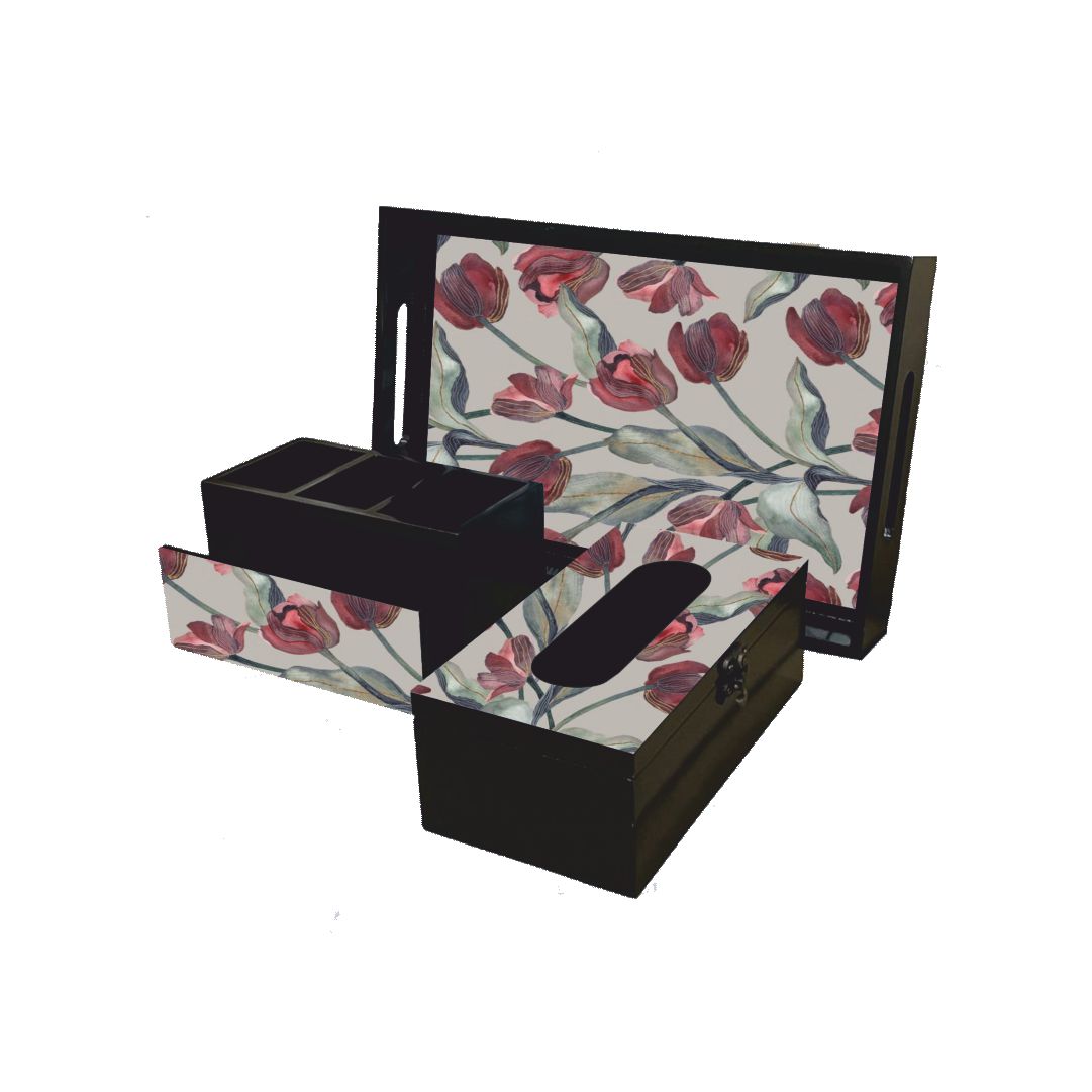 Combo - Serving Tray, Cutlery Holder & Tissue Box